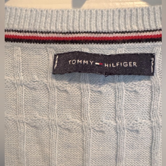 Tommy Hilfiger Light Blue Cable Knit Sweater  XL - Picture 3 of 3